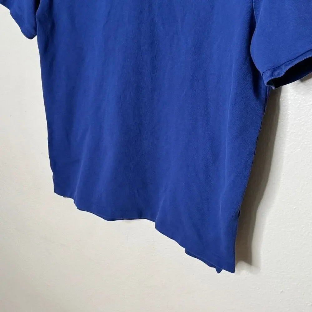 Poll Ralph Lauren Shirt Mens Medium Blue Polo Short Sleeve Cotton Soft Classic